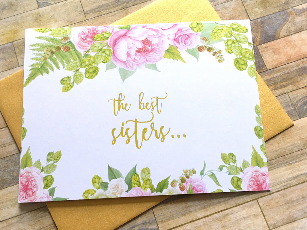 Gold Pink The Best Sisters Get Promoted to Auntie Card