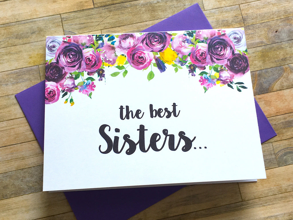 Sisters Get Promoted to Auntie Card Violet