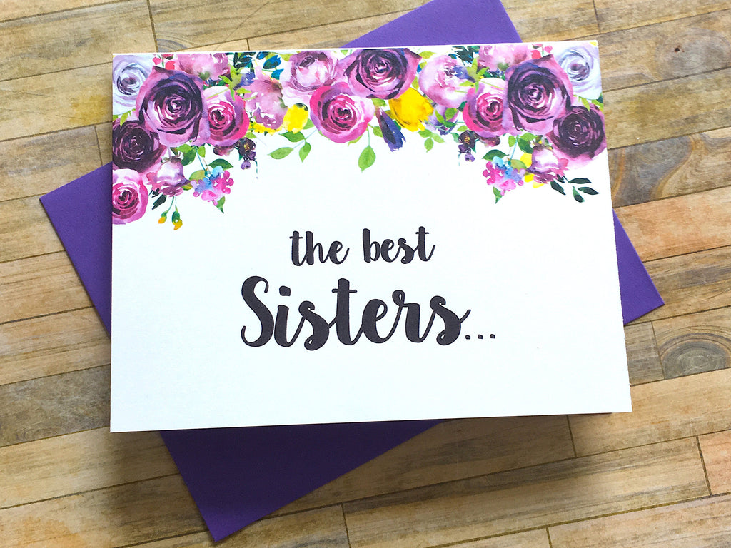 Sisters Get Promoted to Auntie Card Violet