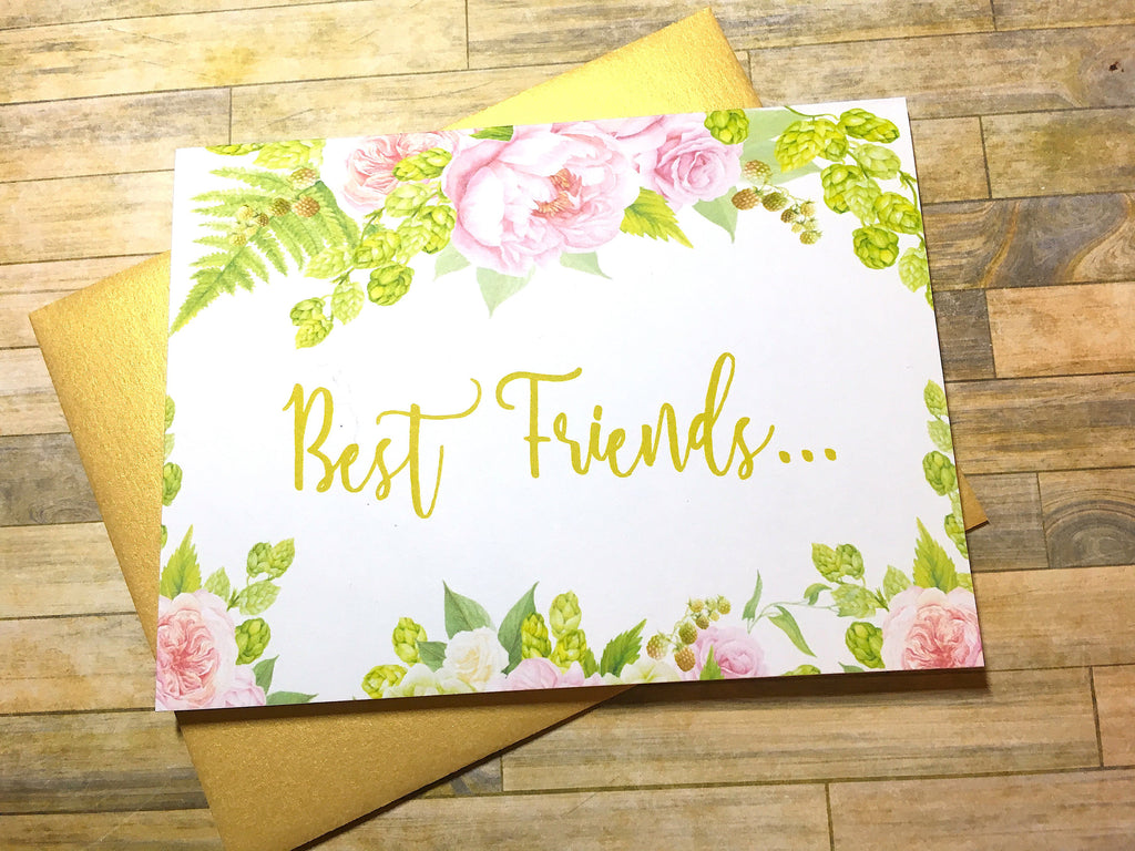 Pink Peony Pregnancy Announcement for Best Friends