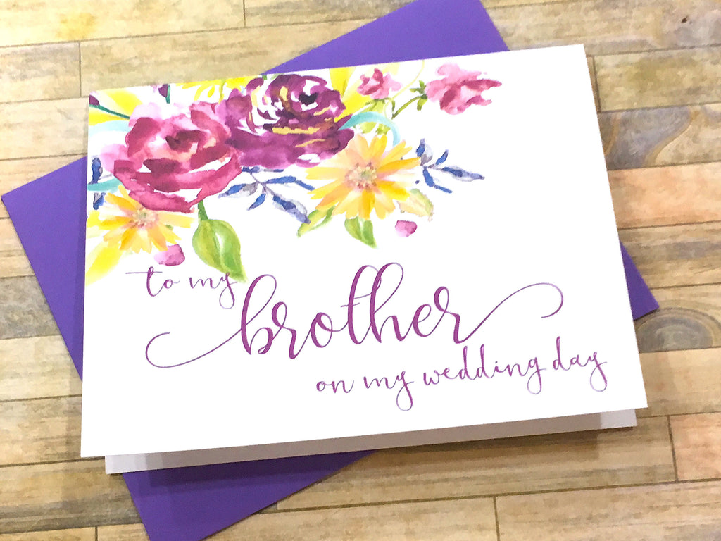 To My Brother on My Wedding Day Card