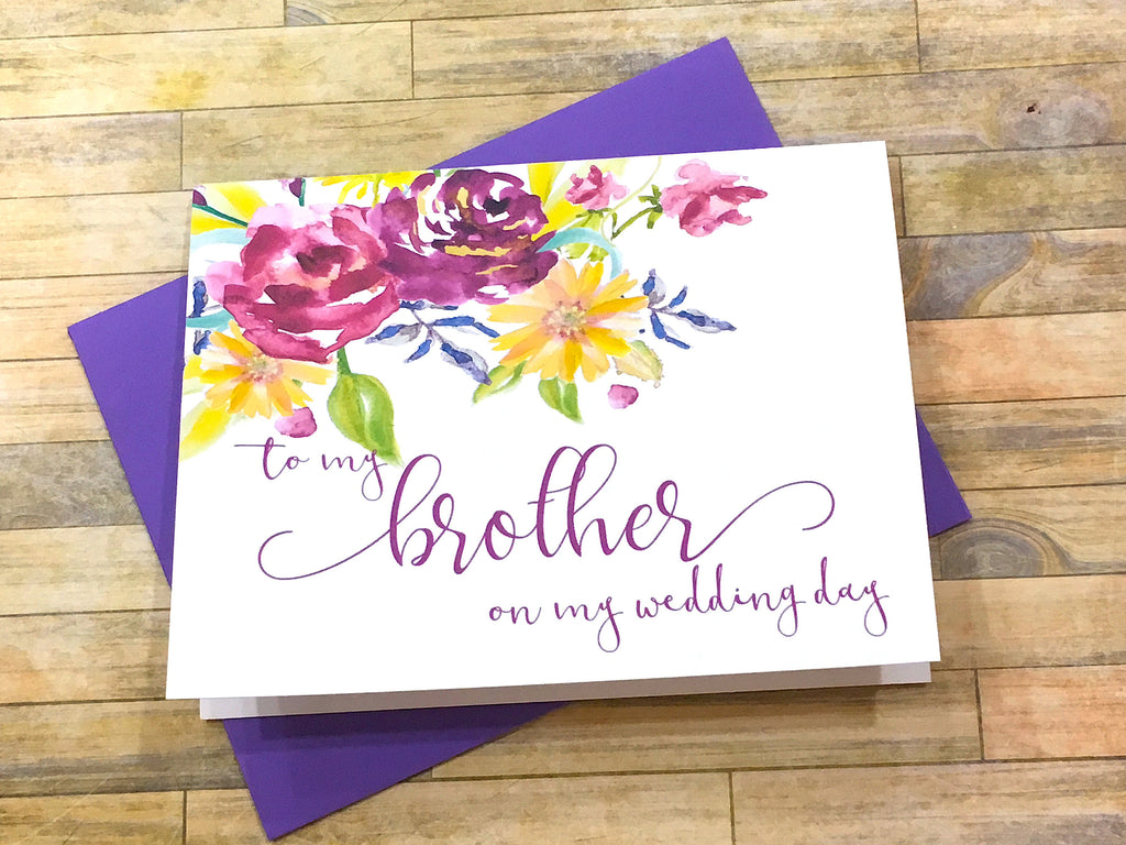 To My Brother on My Wedding Day Card