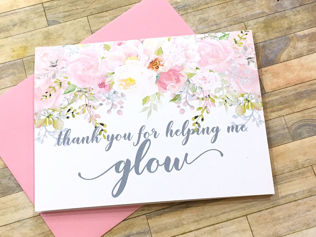 Makeup Artist Thank You Card Pink and Grey