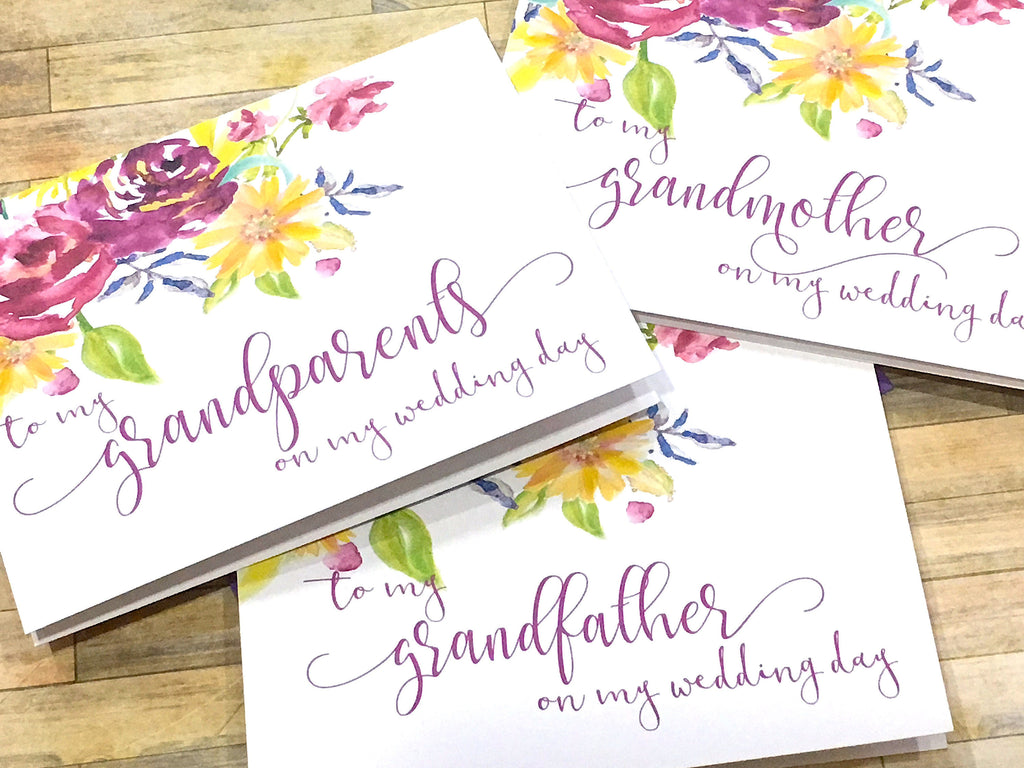 Script Grandparents on My Wedding Day Card Purple