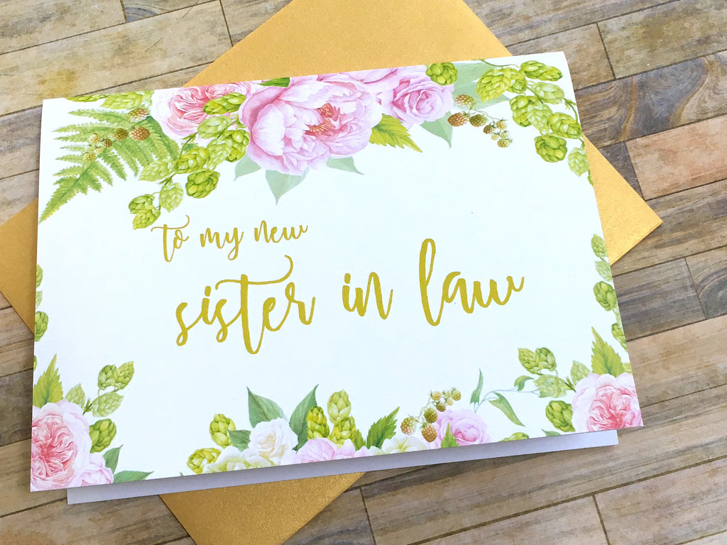 Sister in Law Card on Wedding Day