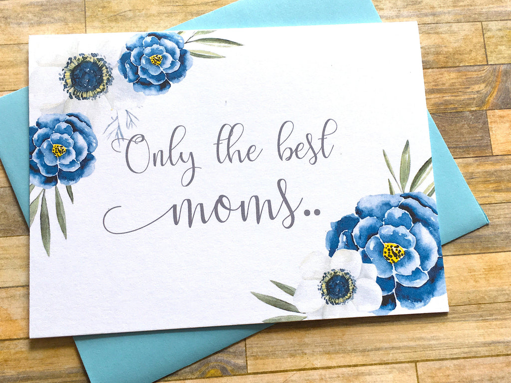 Mom Pregnancy Announcement Navy and White Flowers