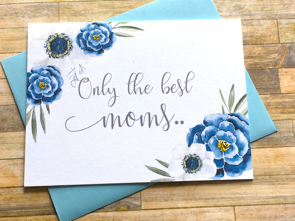 Mom Pregnancy Announcement Navy and White Flowers