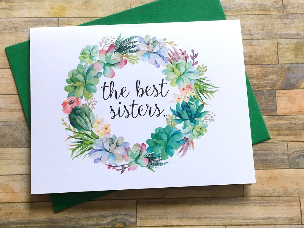 Succulents The Best Sisters Get Promoted to Auntie Card