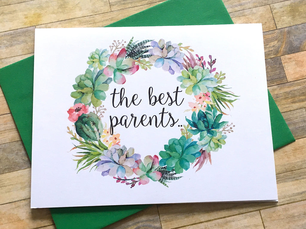 Succulents Best Parents Get Promoted to Grandparents Card