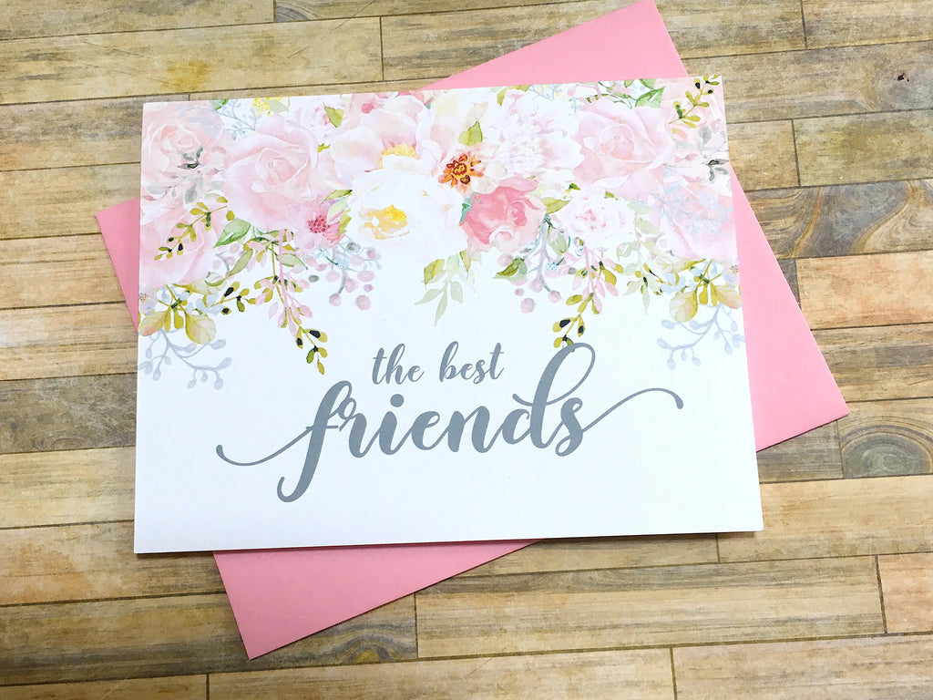 Best Friends Get Promoted to Auntie card Pink and Grey