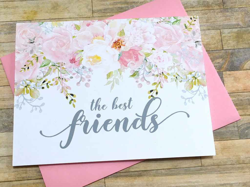 Best Friends Get Promoted to Auntie card Pink and Grey