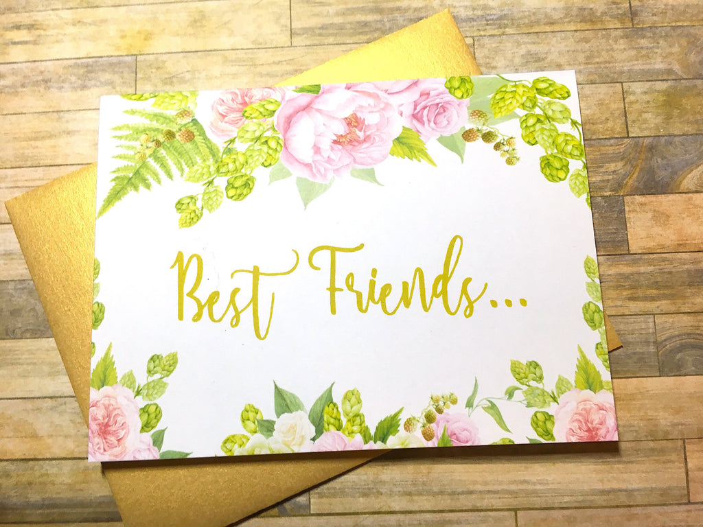 Pink Peony Pregnancy Announcement for Best Friends