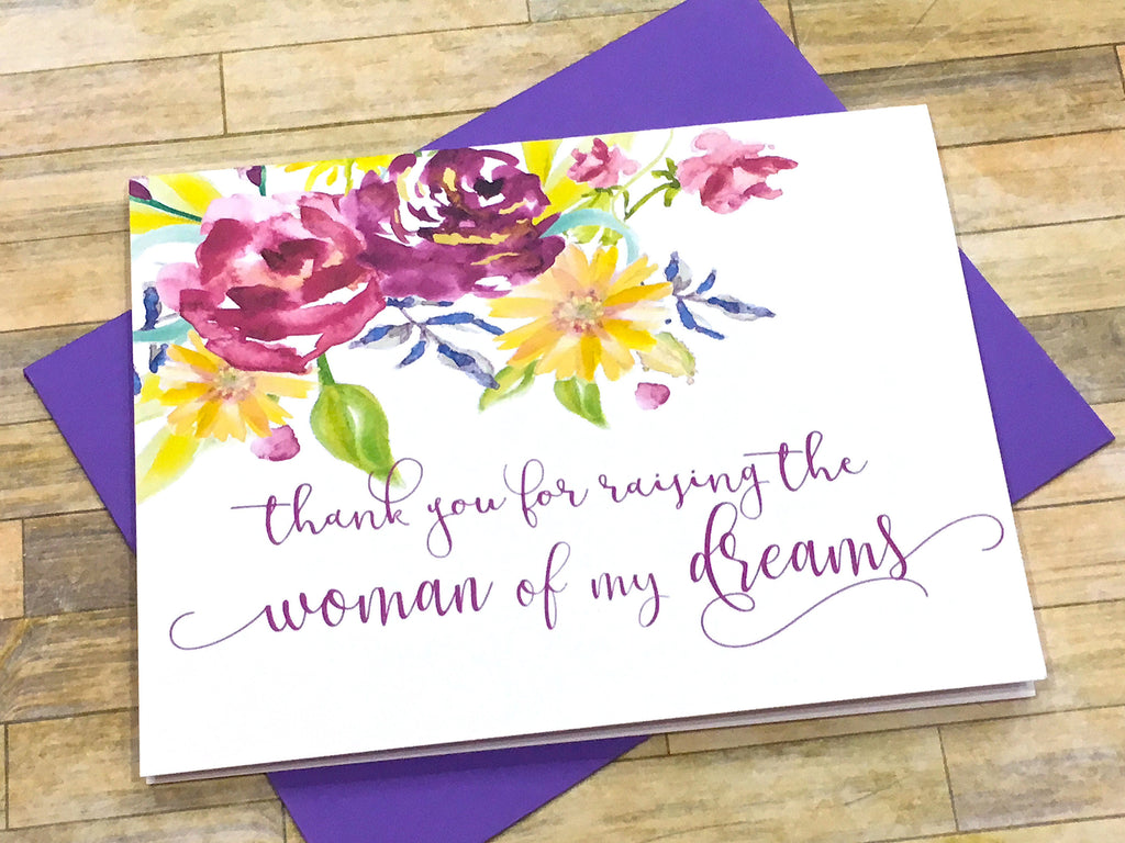 Thank You for Raising the Man / Woman of My Dreams Purple Florals