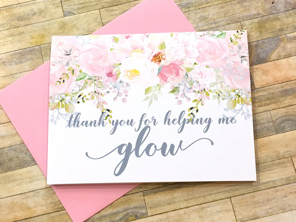 Makeup Artist Thank You Card Pink and Grey
