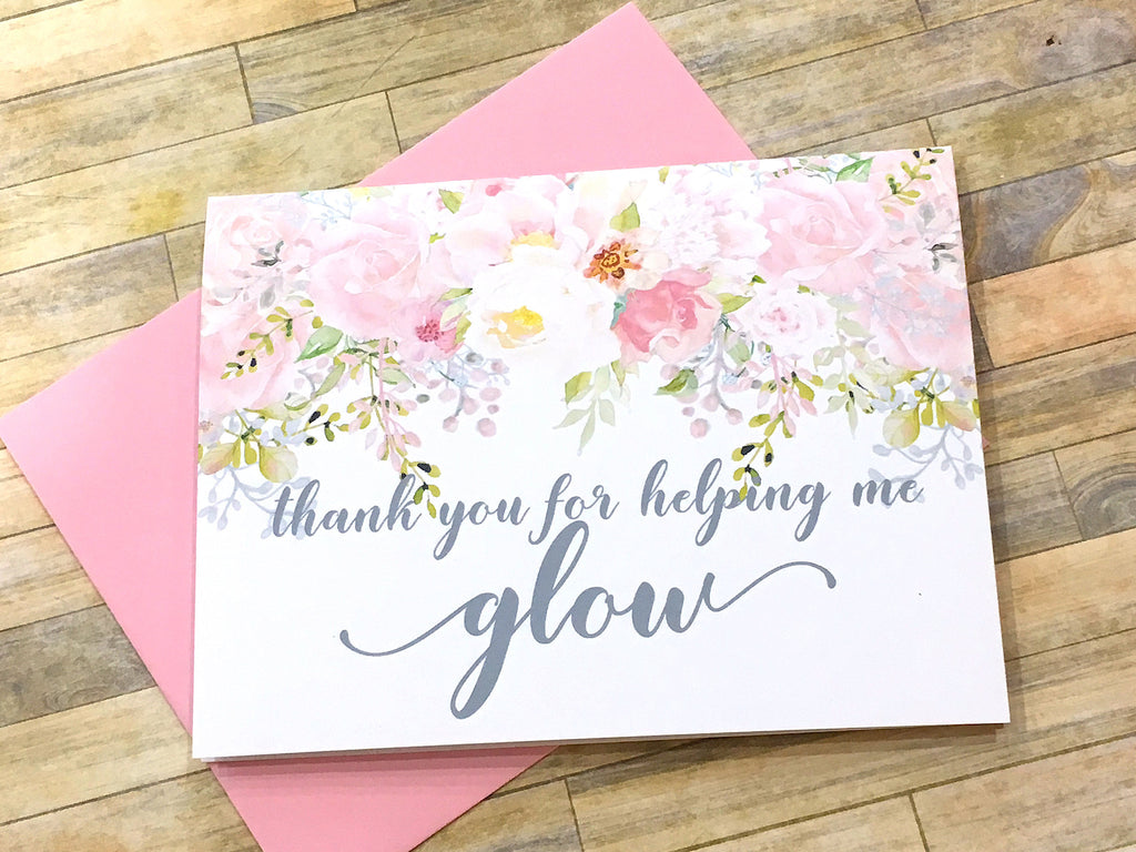 Makeup Artist Thank You Card Pink and Grey