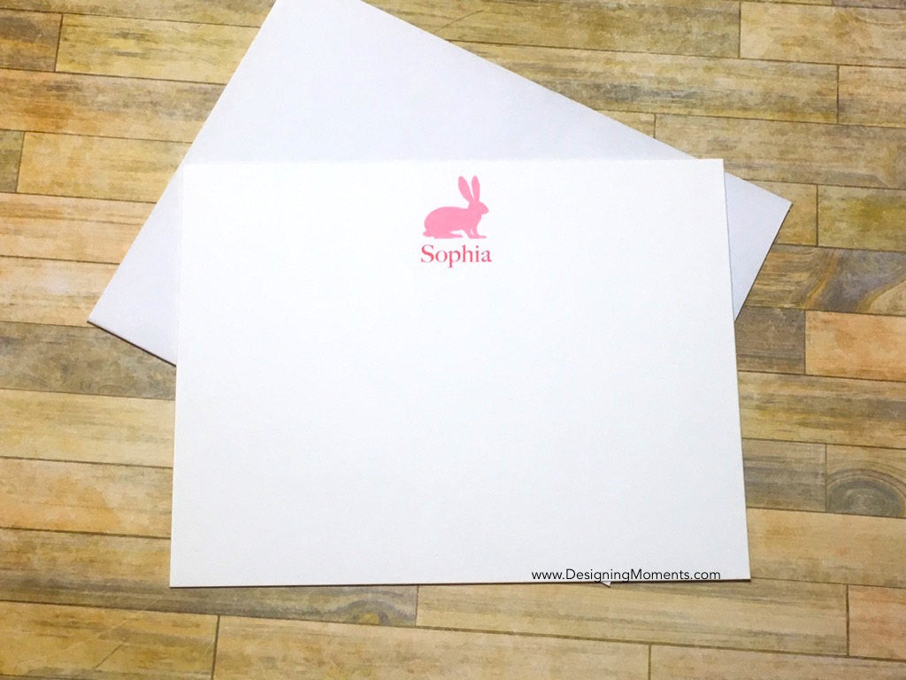 Bunny Rabbit Personalized Flat Cards