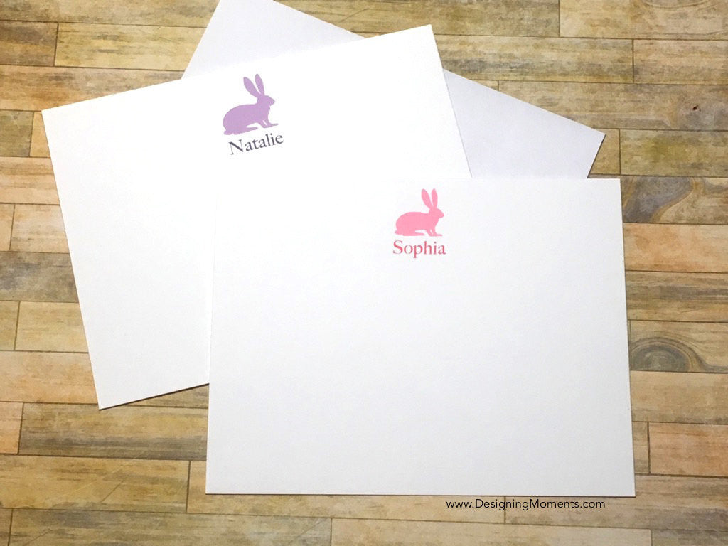 Bunny Rabbit Personalized Flat Cards