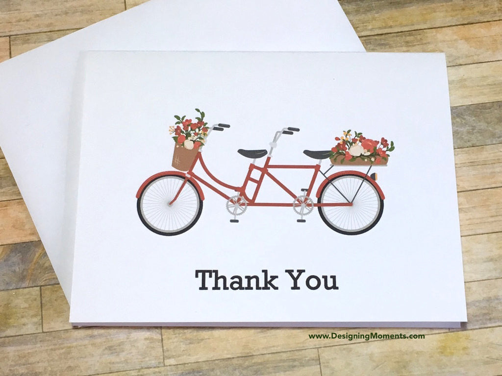 Tandem Bicycle Thank You Cards