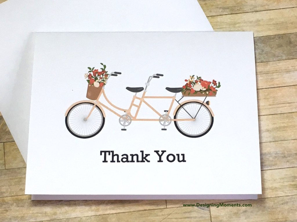 Tandem Bicycle Thank You Cards