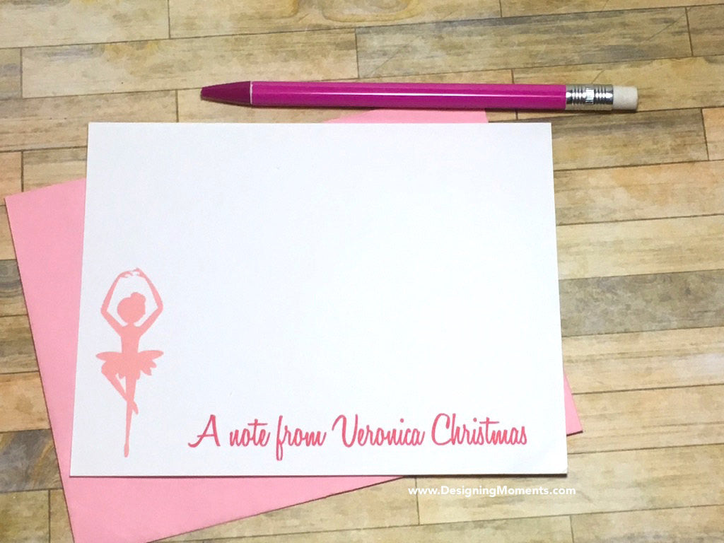 A Note from a Ballerina Personalized Flat Cards