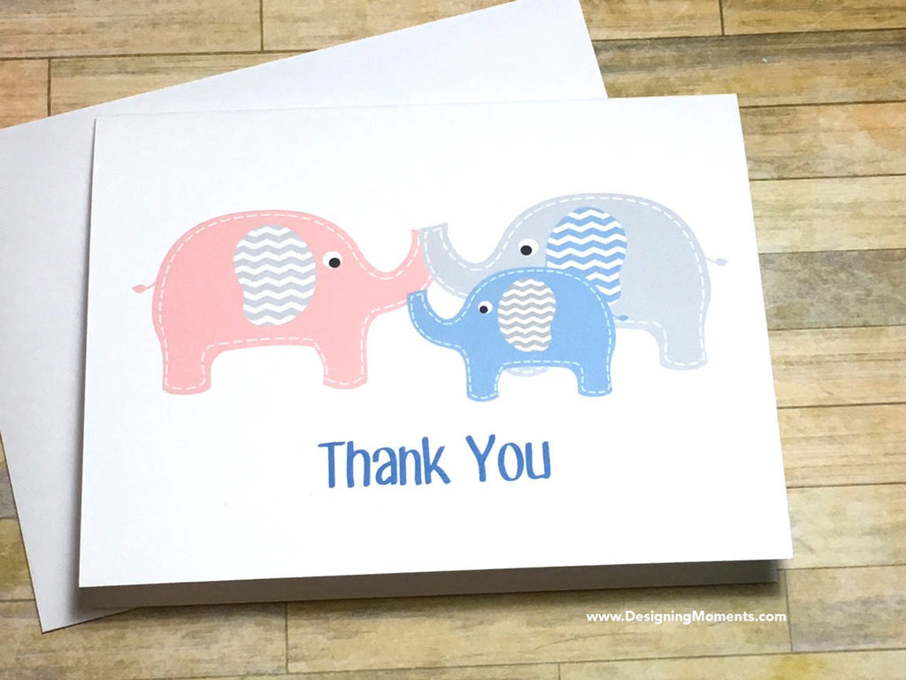 Baby Elephant Thank You Cards