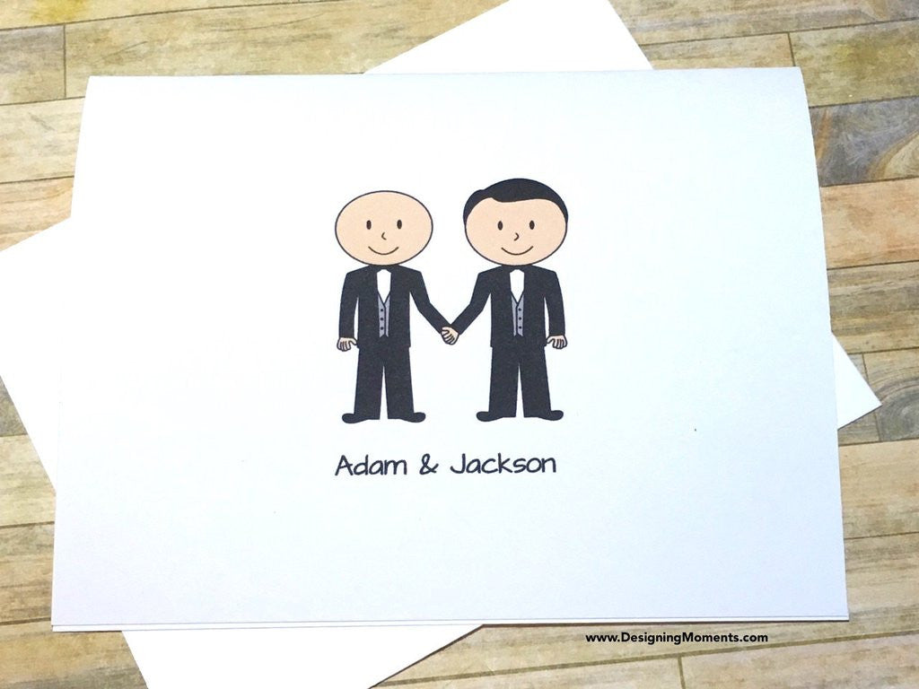 Gay Wedding Personalized Thank You Cards