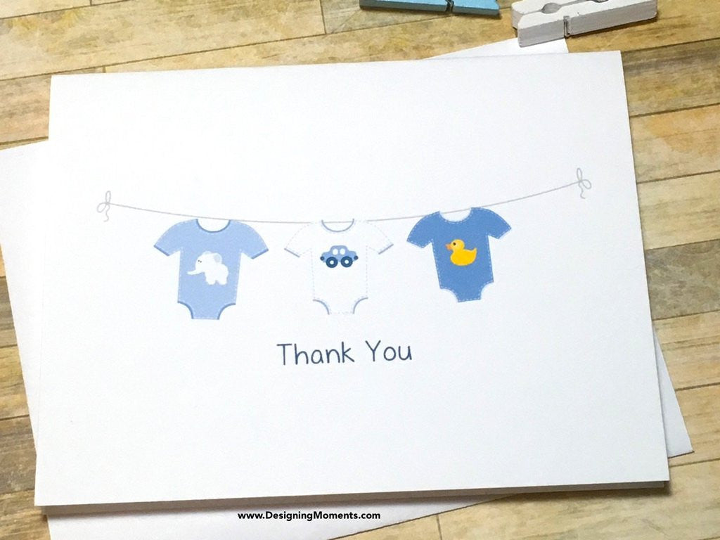 Clothesline Thank You Cards