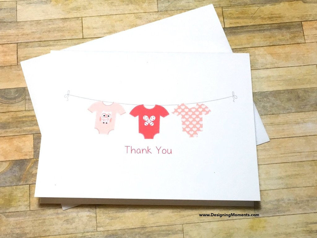 Clothesline Thank You Cards