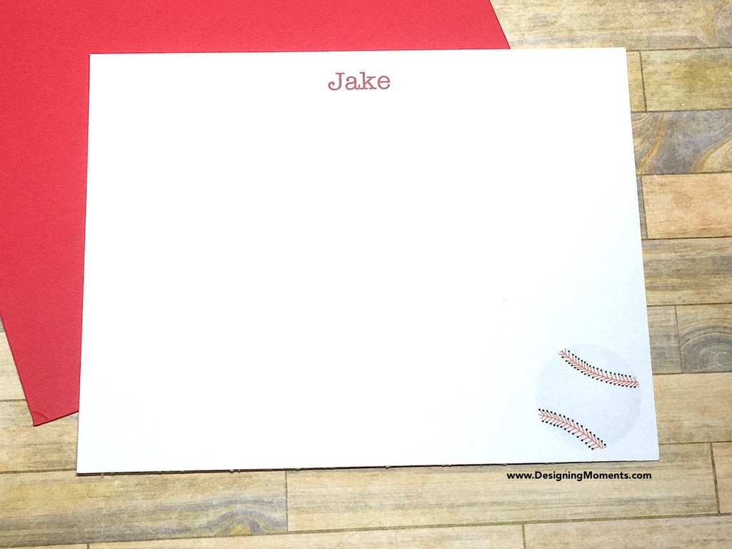 Baseball Personalized Note Cards