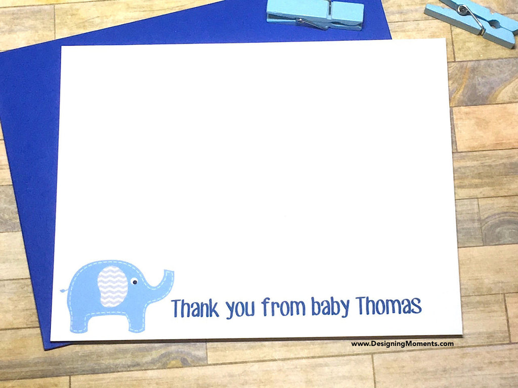 Elephant Thank You From Baby Personalized Note Cards