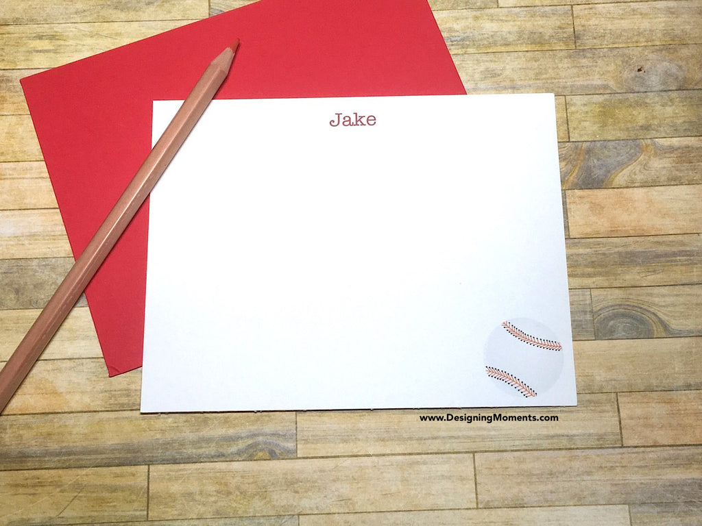 Baseball Personalized Note Cards