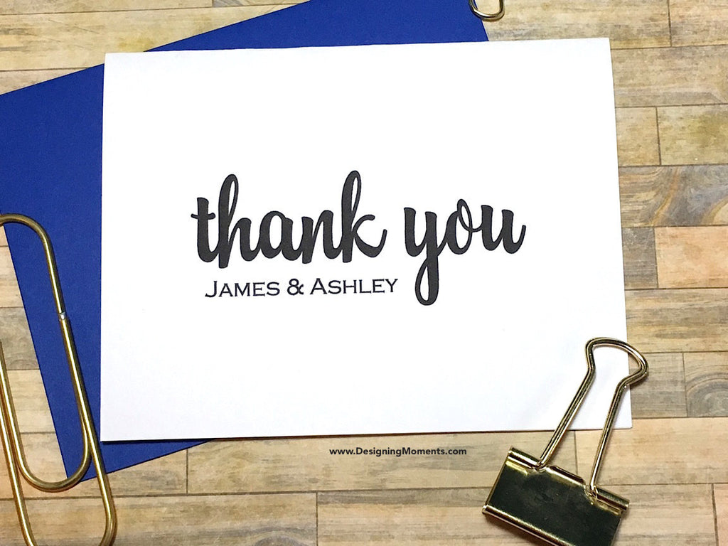 Classic His and Hers Personalized Thank You Cards