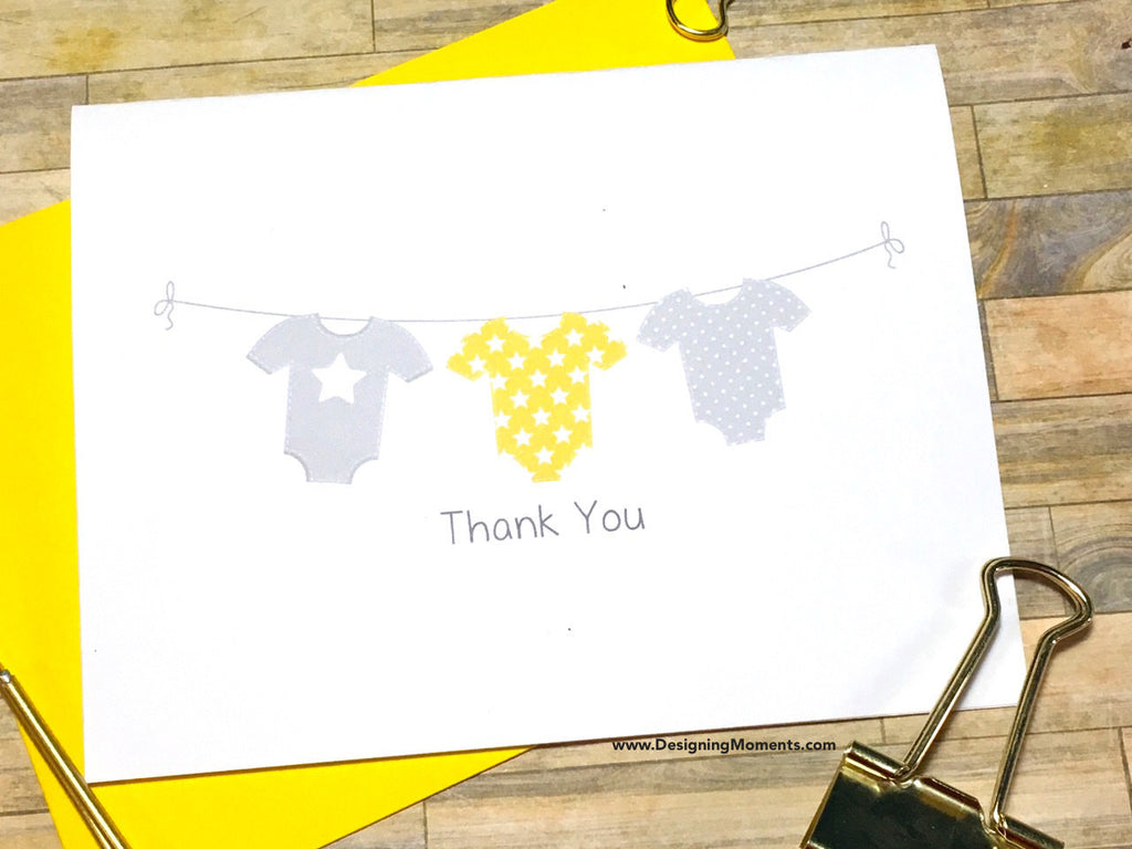 Clothesline Thank You Cards