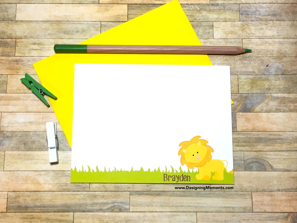 Jungle Lion Personalized Note Cards