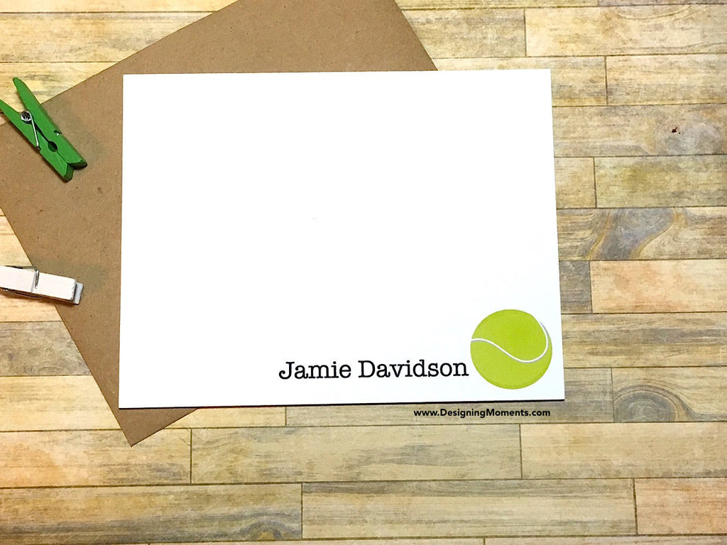 Tennis Ball Personalized Note Cards