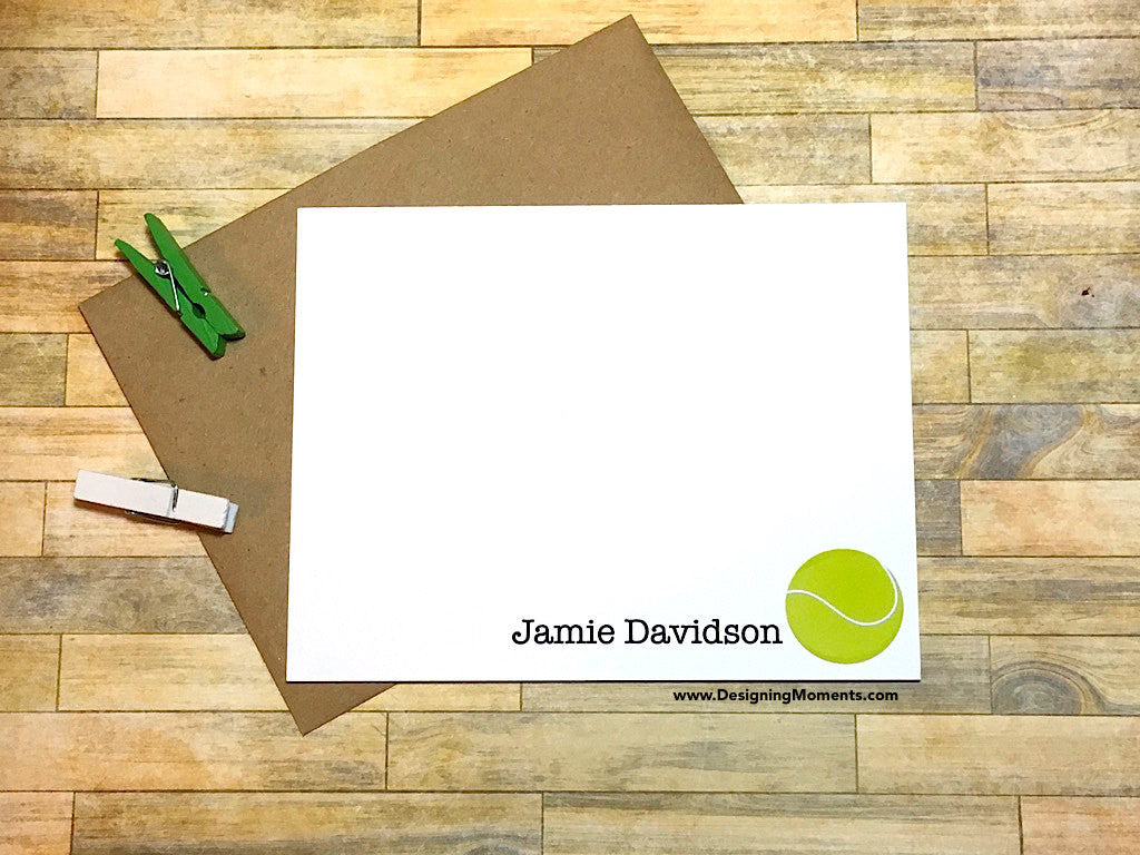 Tennis Ball Personalized Note Cards