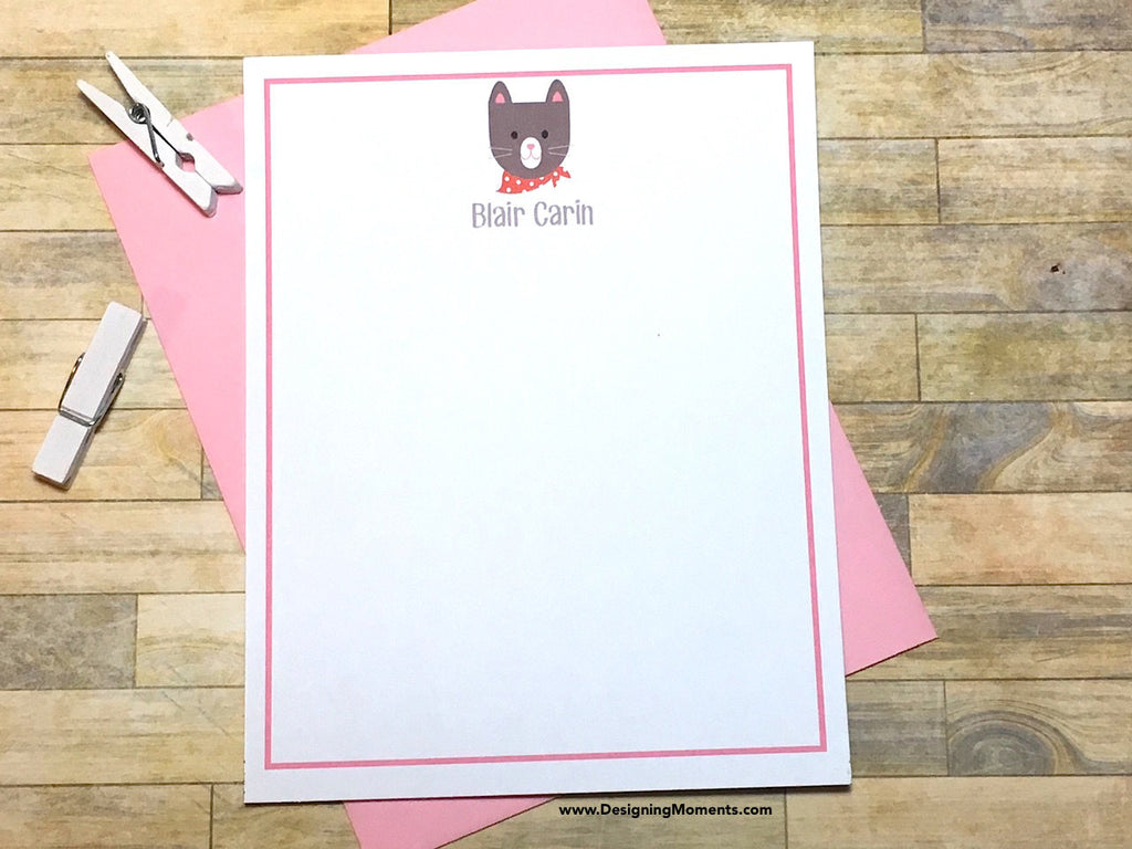 Handkerchief Cat Personalized Note Cards