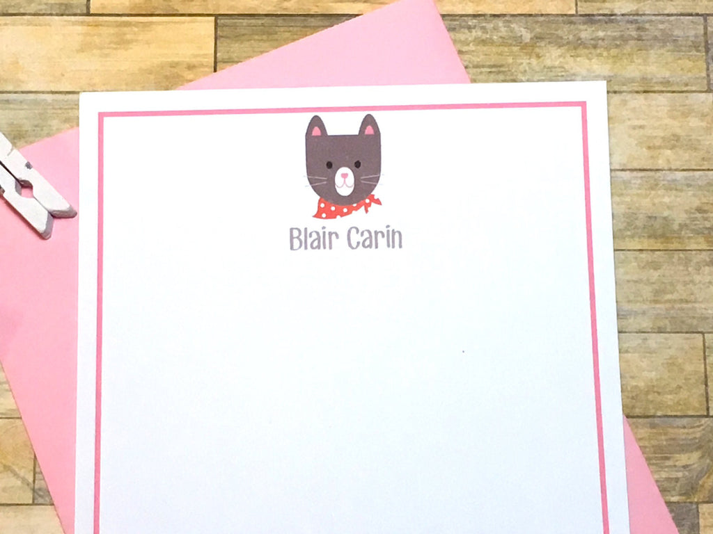 Handkerchief Cat Personalized Note Cards