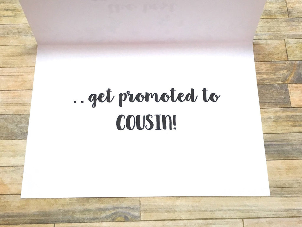 Nieces Get Promoted to Cousins Baby Announcement Violets