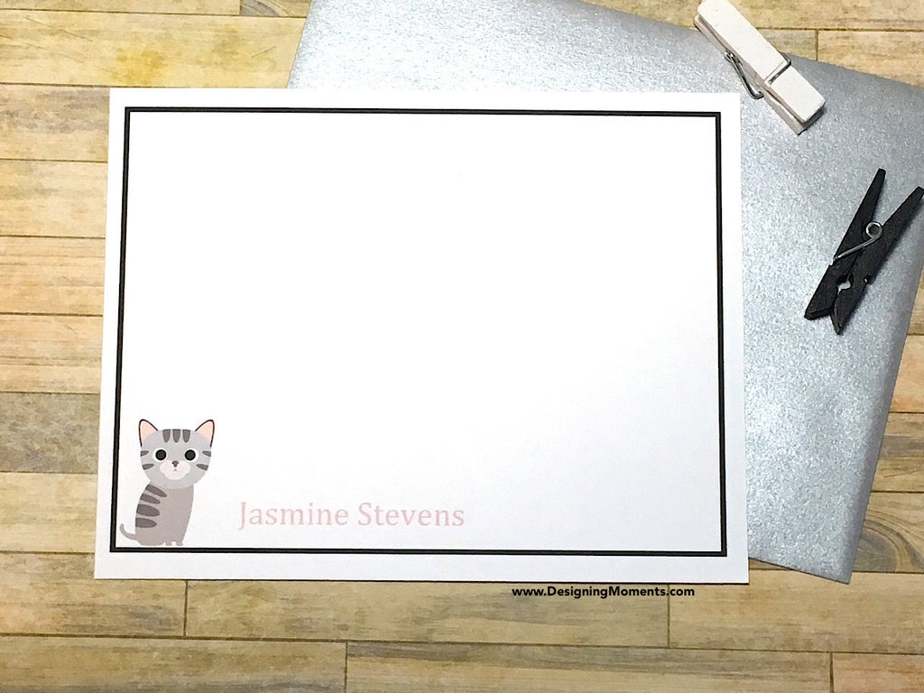 Gray Kitten Personalized Cards
