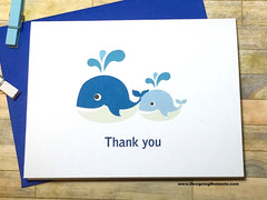 Whale Thank You Baby Shower Cards