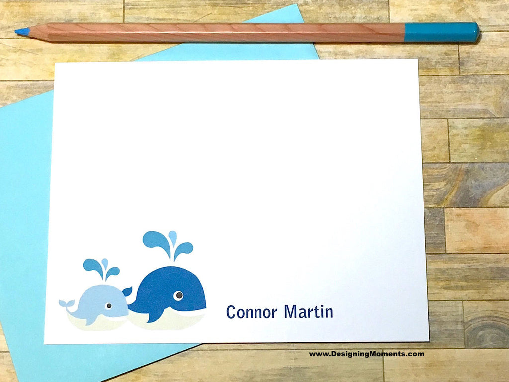 Mommy & Baby Whale Personalized Note Cards