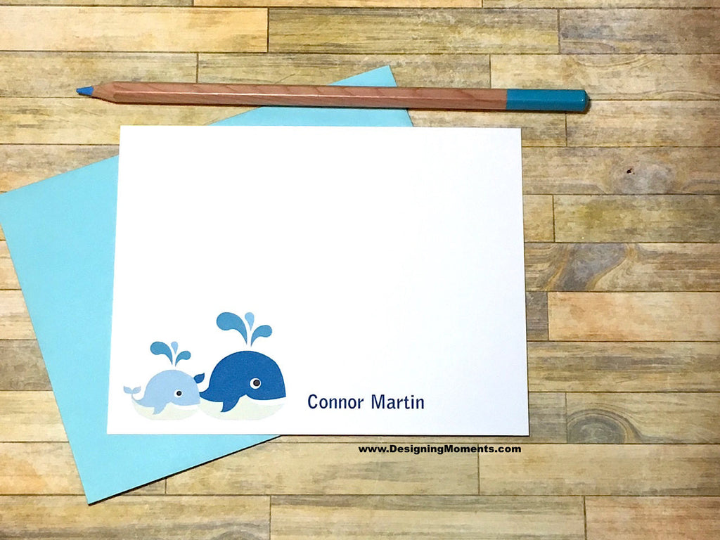 Mommy & Baby Whale Personalized Note Cards