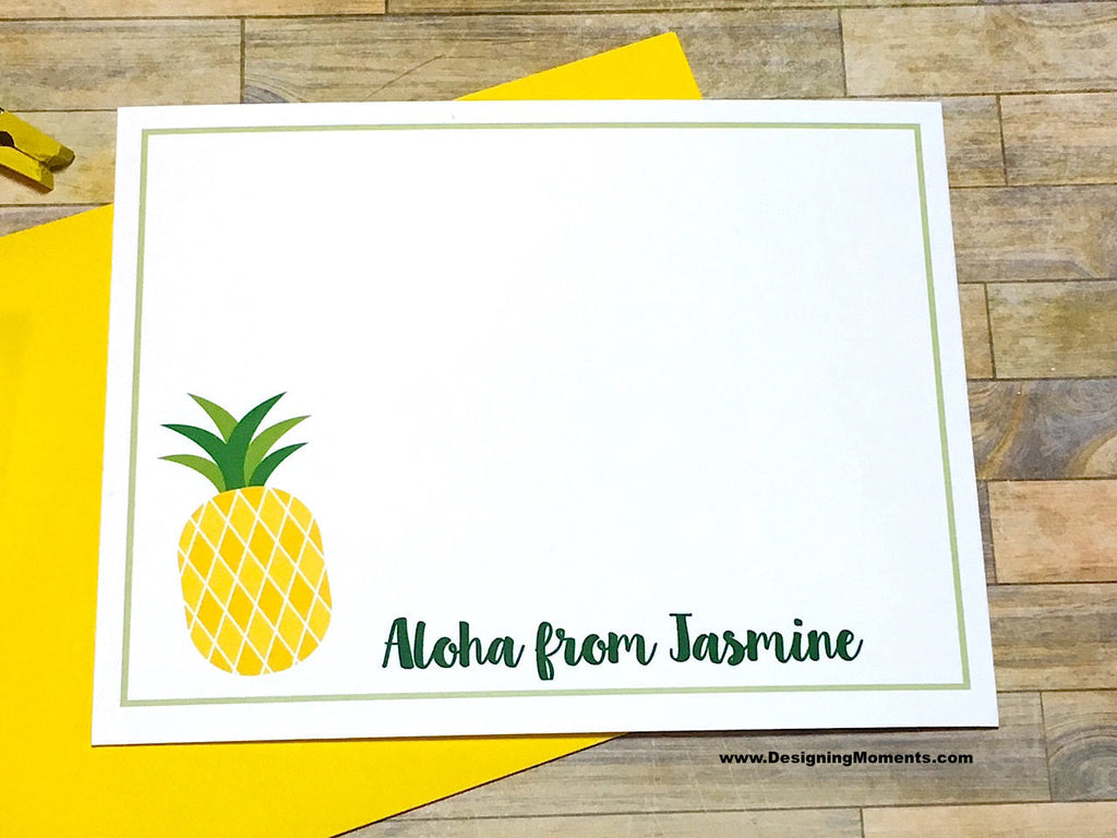 Pineapple Personalized Note Cards