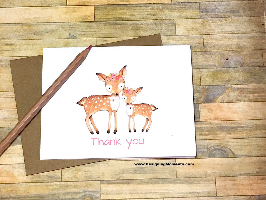 Doe and Baby Thank You Cards