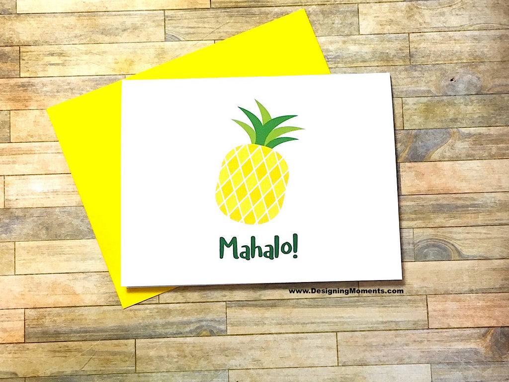 Mahalo! Pineapple Note Cards