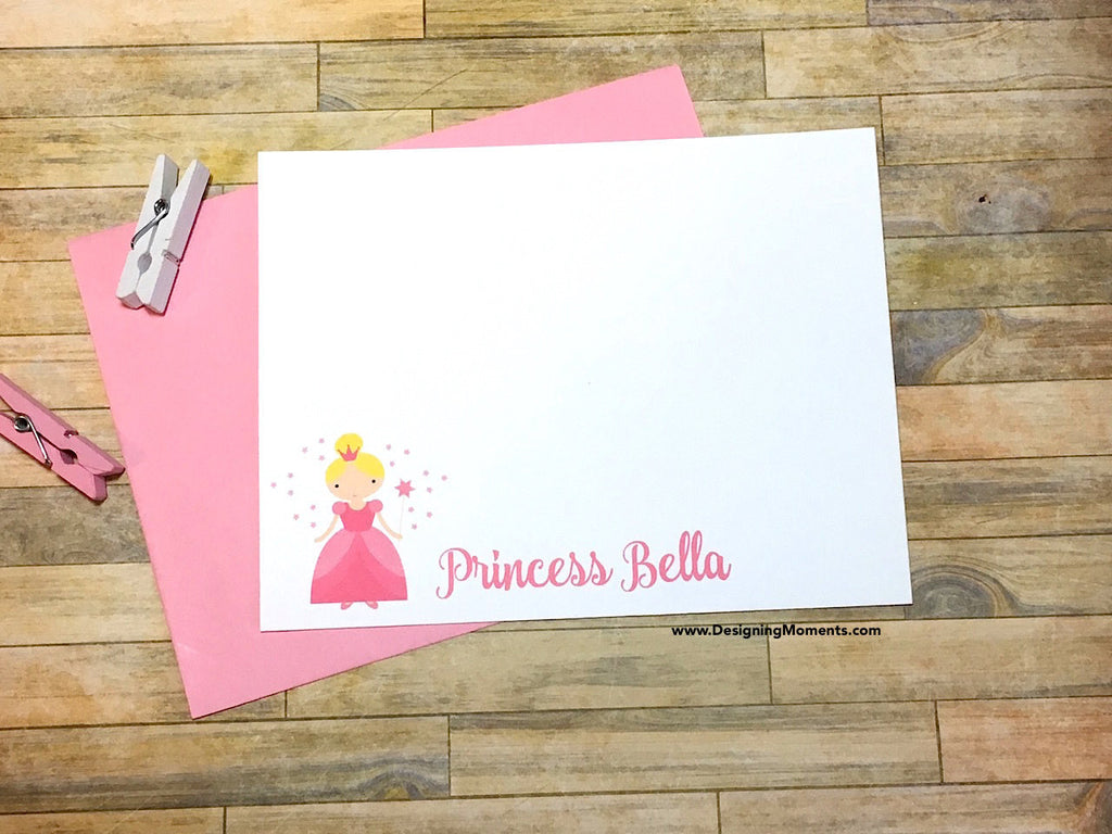 Pink Princess Personalized Flat Cards