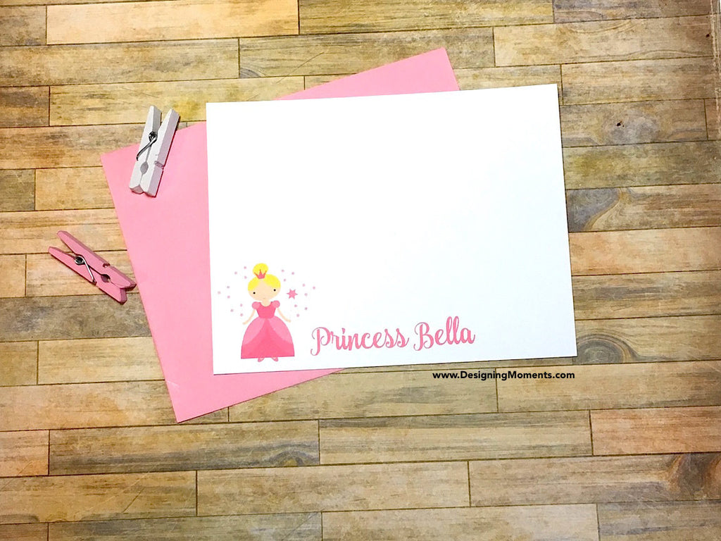 Pink Princess Personalized Flat Cards