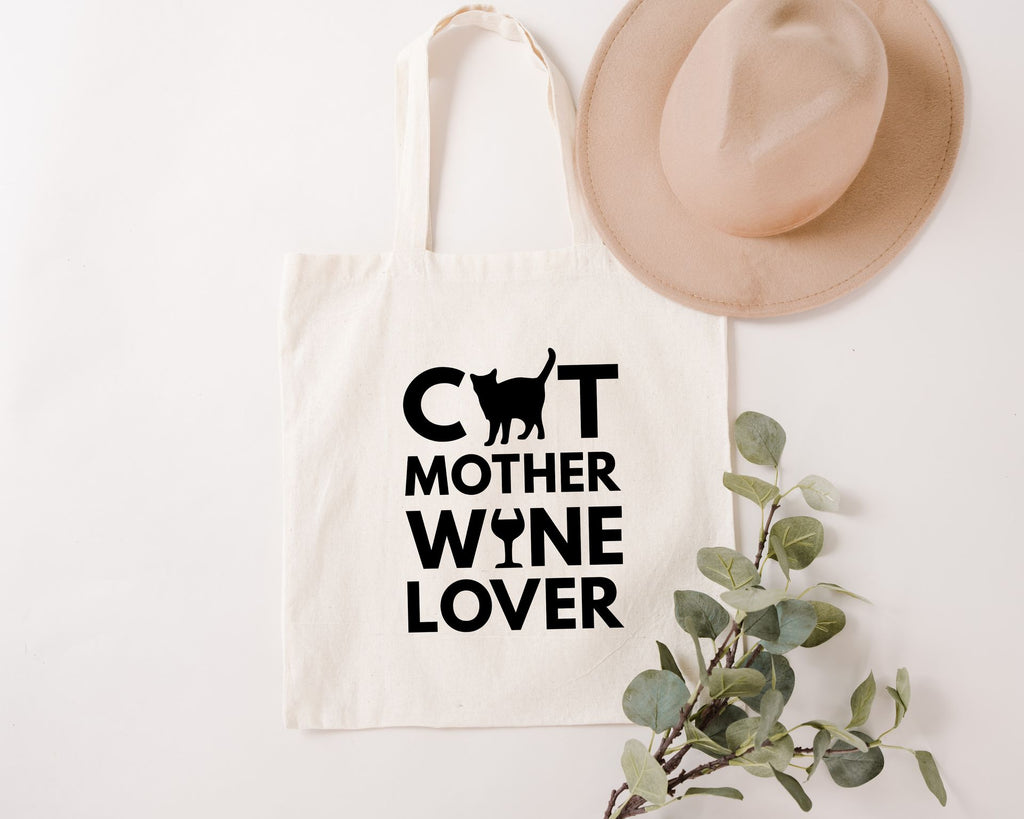 Cat Mother Wine Lover Tote Bag