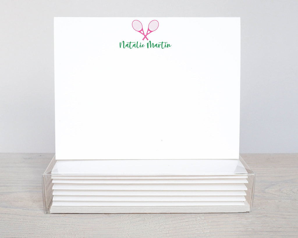 Personalized Tennis Racket Note Cards
